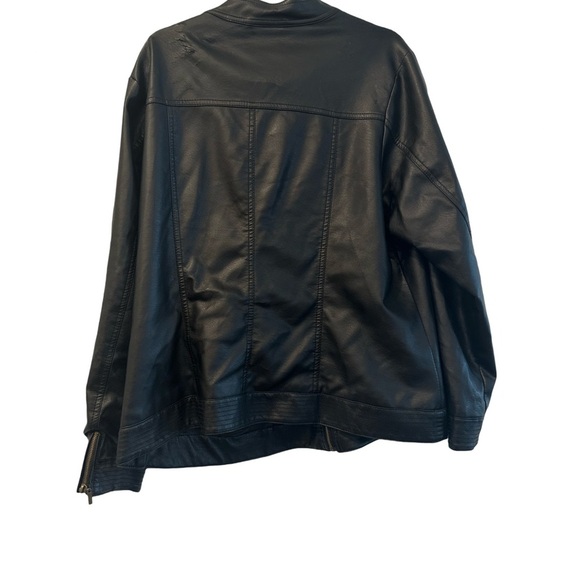 Women's Avenue Black Leather Jacket Mob wives vibe - Picture 4 of 12